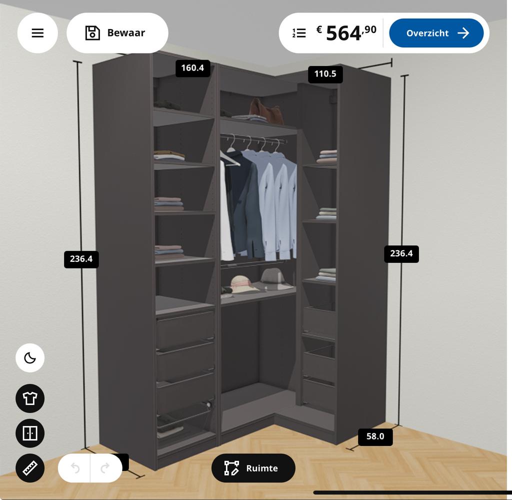 Pax kast z.g.a.n.!, Ophalen, 200 cm of meer, 50 tot 100 cm, Zo goed als nieuw