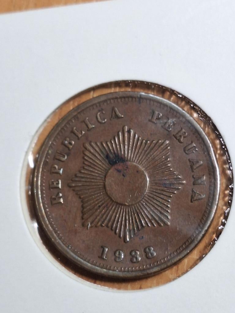 PERU 2 centavos 1938 (# 27), Postzegels en Munten, Munten | Amerika, Ophalen of Verzenden, Zuid-Amerika, Losse munt