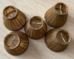 Lampenkapjes organza bruin (5 stuks) voor kroonluchter, Huis en Inrichting, Lampen | Lampenkappen, Ophalen, Bruin, Rond, Landelijk klassiek brocante