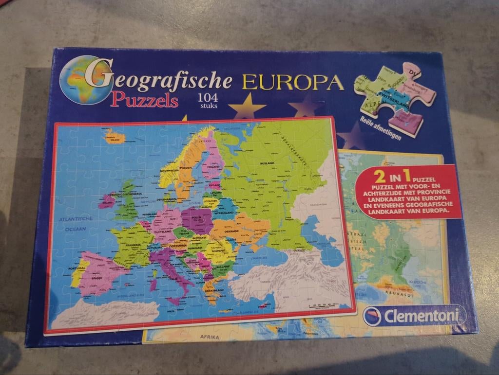 Clementoni Geografische Europa Puzzel 104 stukjes, Ophalen of Verzenden
