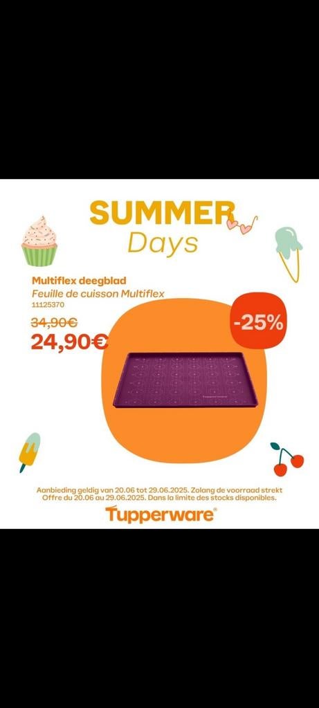 Nieuwe Tupperware Multiflex Deegblad - Bakken & Koken, Huis en Inrichting, Keuken | Tupperware, Ophalen of Verzenden, Nieuw, Overige typen