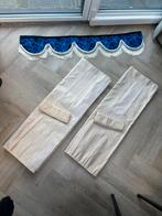 Creme zijgordijnen met deens pluche raamband, Auto-onderdelen, Ophalen of Verzenden, Gebruikt, Interieur en Bekleding