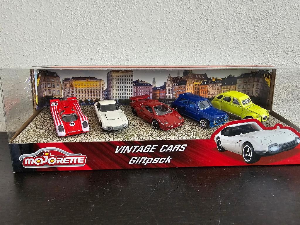 Majorette Vintage 5 pack, Hobby en Vrije tijd, Modelauto's | Overige schalen, Verzenden, Nieuw, Auto