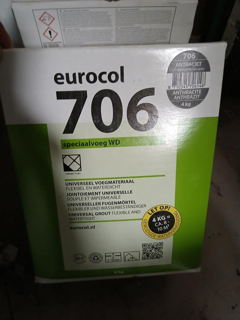 Eurocol 706 antraciet special voeg 2 x, Ophalen, Nieuw, Minder dan 20 cm, 10 m² of meer
