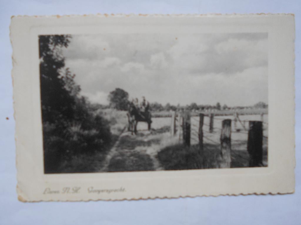 Laren het Gooi Gooiersgracht paardenwagen diepdrukkaart 1935, Ophalen of Verzenden, 1920 tot 1940, Ongelopen, Noord-Holland