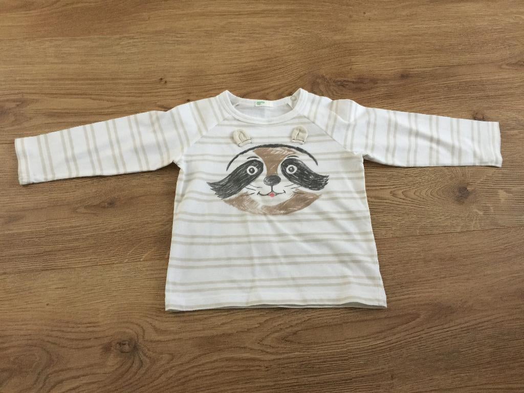 Shirt baby Benetton maat 74 longsleeve, Kinderen en Baby's, Babykleding | Maat 74, Ophalen, Zo goed als nieuw, Shirtje of Longsleeve
