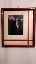 INGELIJSTE FOTO GOUDEN TROMPET IN ART DECO STIJL LIJST, Ophalen of Verzenden