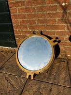 Grote Bronzen Patrijspoort Spiegel, Ophalen, Rond, 50 tot 100 cm, Minder dan 100 cm