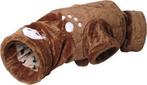 Katten tunnel bruin met kattenkop Zie foto, Dieren en Toebehoren, Kattenspeelgoed, Ophalen of Verzenden, Zo goed als nieuw, Speeltunnel