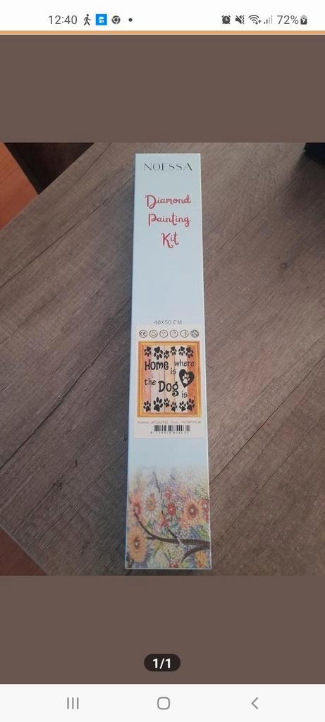 Diamond Painting Kit - Home where the Dog is - 40x50 cm, Hobby en Vrije tijd, Knutselen, Nieuw, Overige typen, Ophalen of Verzenden