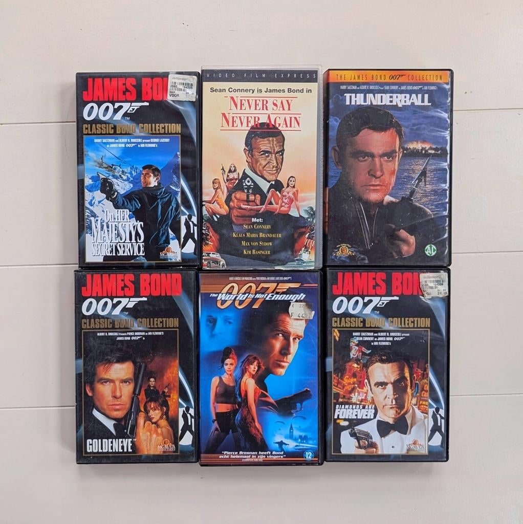 James Bond - 6 x VHS Videoband, Vanaf 12 jaar, Ophalen of Verzenden, Zo goed als nieuw, Actie en Avontuur