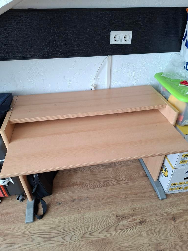 Houten bureau met twee bladen, niet demontabel, Ophalen, Gebruikt, Hout, Overige typen