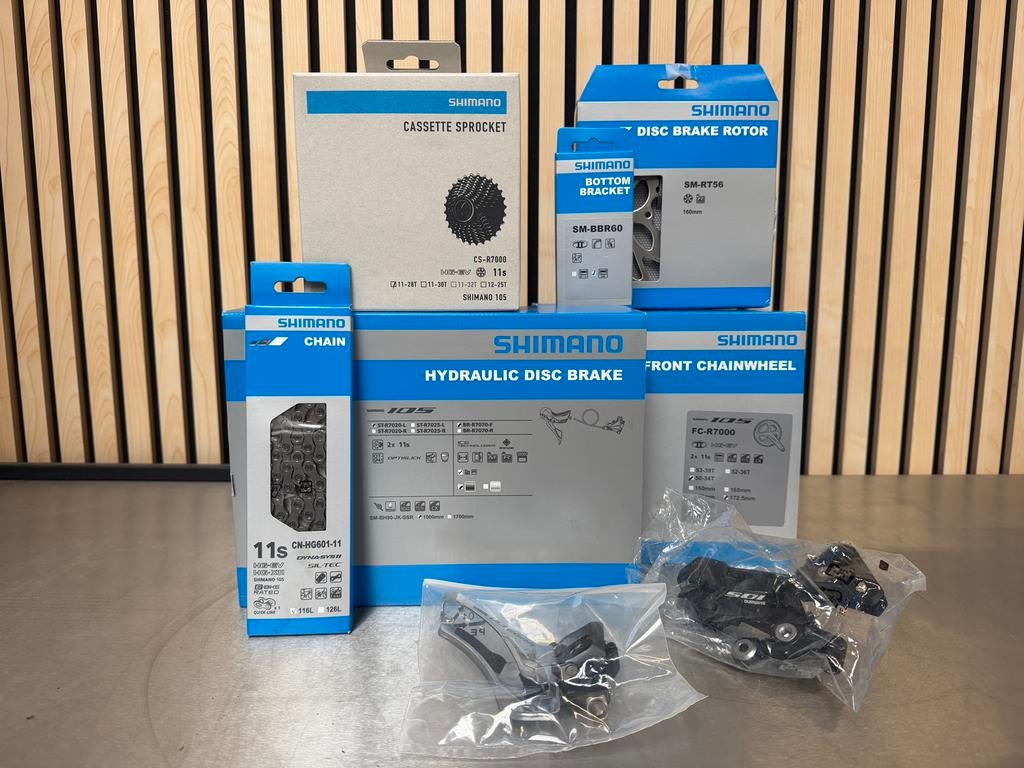 Shimano 105 R7000 Disc Groepset (11-speed) + Ultegra FD, Fietsen en Brommers, Fietsonderdelen, Ophalen of Verzenden, Nieuw, Racefiets