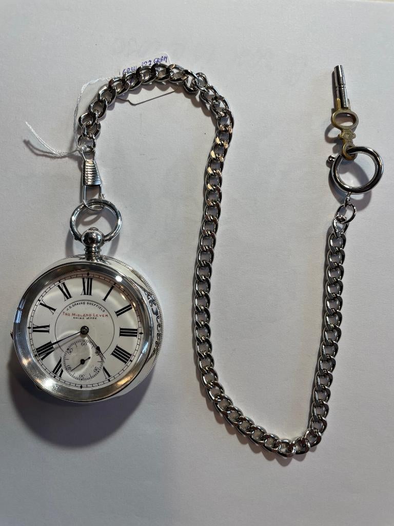ZILVEREN ZAKHORLOGE JG GRAVES, Sieraden, Tassen en Uiterlijk, Horloges | Antiek, Overige merken, Zakhorloge, 1900 tot 1930, Ophalen of Verzenden