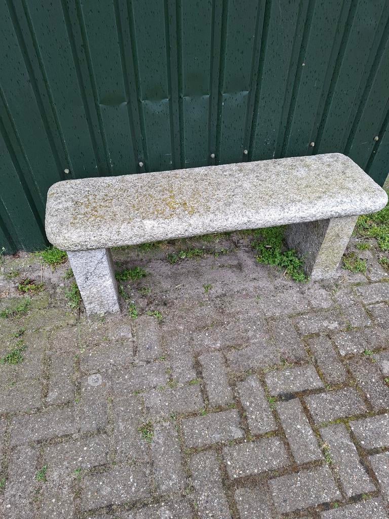 Granieten bankje 120 cm lang hoogte50cm diepte 38 cm, Ophalen