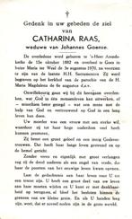 Raas Catharina 's-Heer Arendskerke 1882-1970 Goes, Ophalen of Verzenden