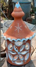 Handbeschilderde Terracotta Windlicht Wandlamp, Ophalen of Verzenden