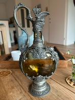 Antieke 19e eeuws Theresienthal glas tin karaf J. Lichtinger, Antiek en Kunst, Antiek | Glas en Kristal, Ophalen of Verzenden