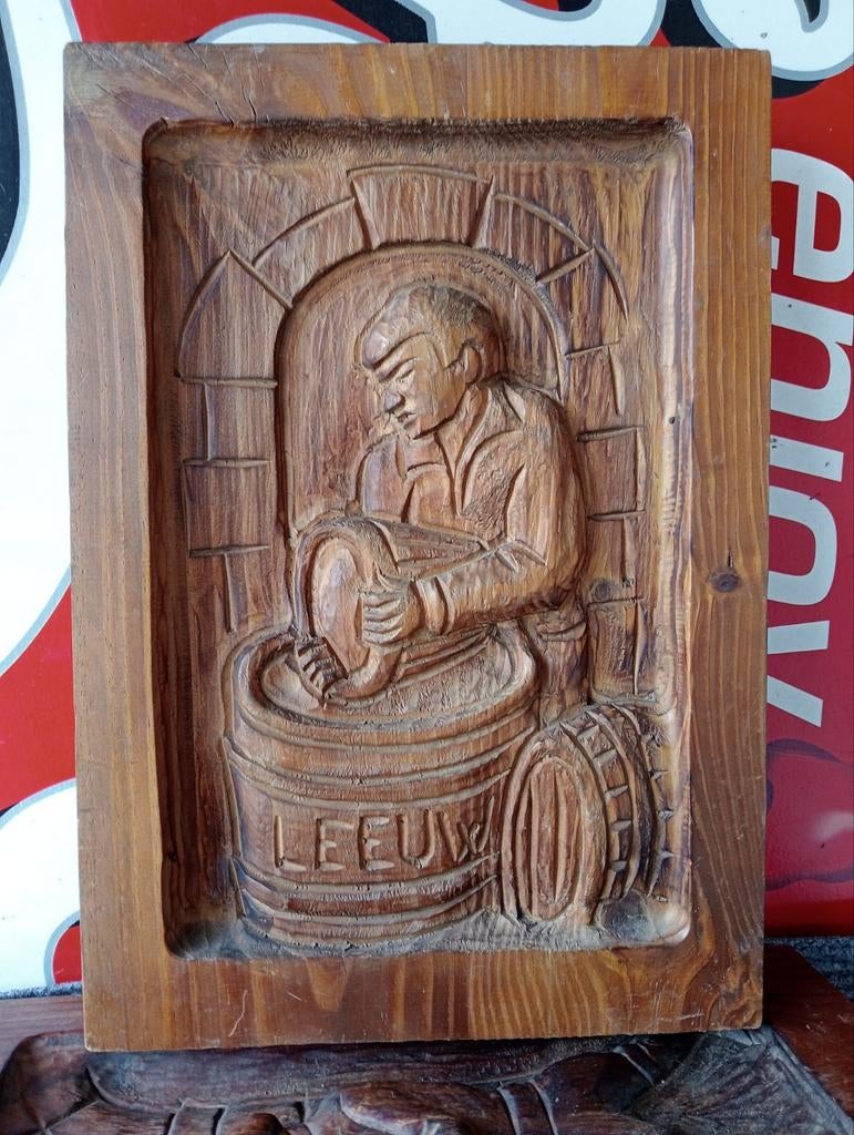 Leeuw Bier houten wandborden, Verzamelen, Biermerken, Ophalen of Verzenden, Gebruikt, Reclamebord, Plaat of Schild, Leeuw
