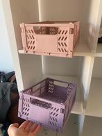 5 opvouwbare kratten en 2 blauwe manden, Gebruikt, Opvouwbaar, Minder dan 35 cm, Minder dan 50 cm