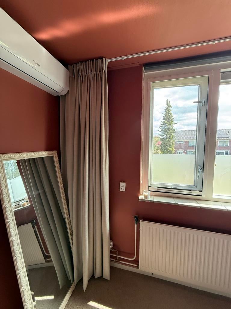 Mooie oyster/gebroken witte gordijnen (385x240 cm), Ophalen, Gebruikt, Crème, 200 cm of meer