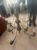 Prachtige kroonluchter smeedijzer /mangohout 125cm doorsnede, Ophalen, Gebruikt
