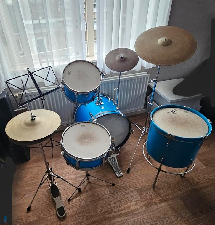 Hoshino Japans drumstel retro Tromsa bekkens, Muziek en Instrumenten, Drumstellen en Slagwerk, Gebruikt, Overige merken, Ophalen