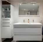 Badmeubelset met wastafel, spiegel en kast excl kranen, Huis en Inrichting, Ophalen, Gebruikt, 100 tot 150 cm, Minder dan 100 cm