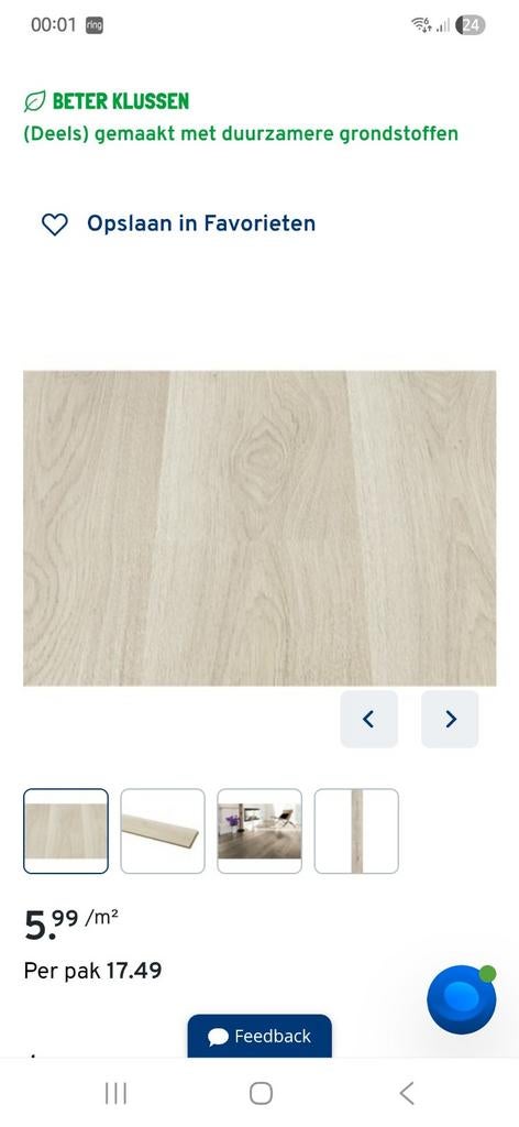 Laminaat Flooring grijs/eiken Gamma 6 pakken, Ophalen, 50 tot 150 cm, Nieuw, 10 m² of meer