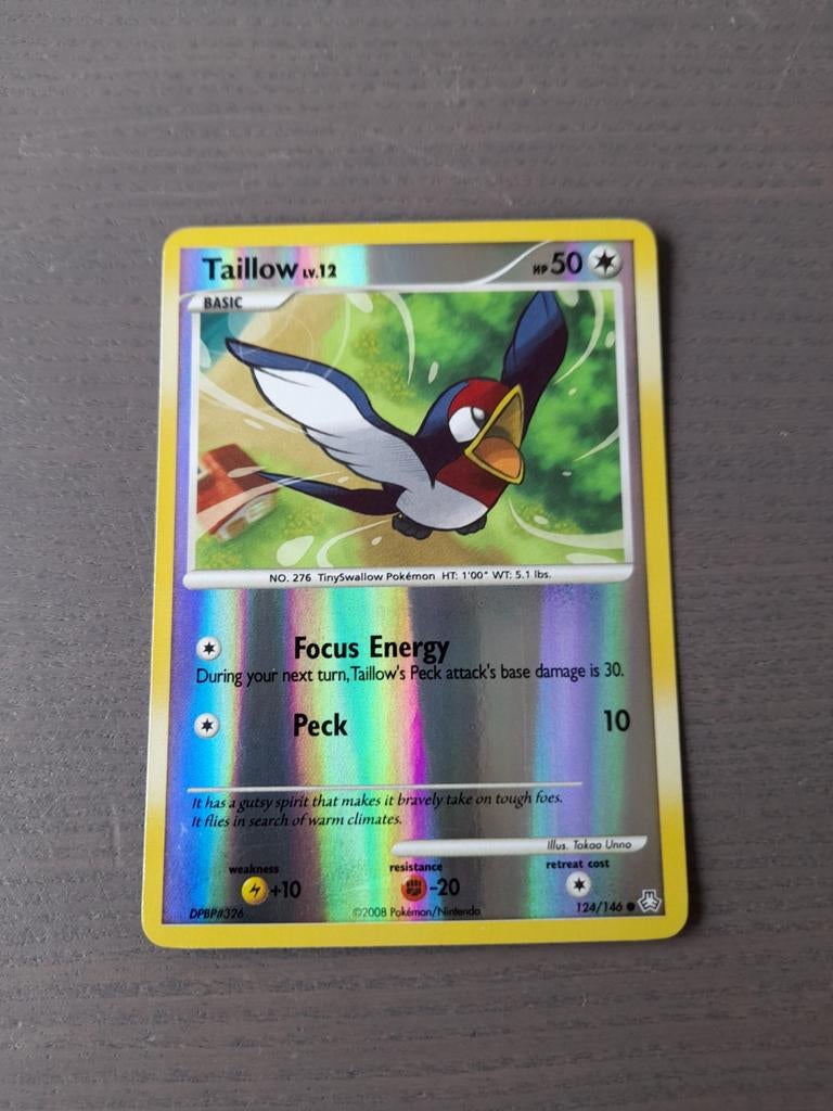 2008 legends awakened 124/146 taillow reverse, Ophalen of Verzenden, Gebruikt, Losse kaart, Foil