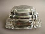 Antieke koektrommel met blad, zilver Begeer 19e eeuw, Ophalen of Verzenden, Zilver