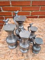 Prachtige partij tinnen kannen met stempels, Ophalen of Verzenden