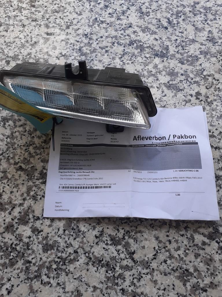 Dagrijverlichting rechts Renault Clio 2014, Ophalen of Verzenden, Nieuw, Renault