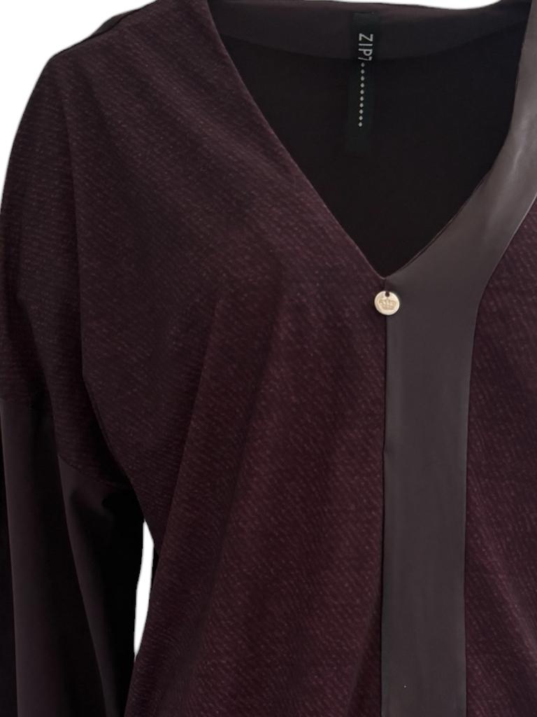 Zip73 shirt lange mouw L, Maat 38/40 (M), Paars, Ophalen of Verzenden, Zo goed als nieuw