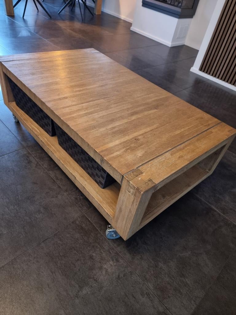 Acacia houten eettafel & salontafel - Voordelig!, Huis en Inrichting, Kasten | Dressoirs, Ophalen, Gebruikt, 200 cm of meer, Met lade(s)