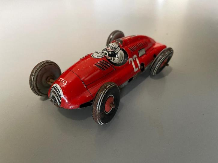 Blikken speelgoed Auto Union racewagen (U.S. zone Germany), Antiek en Kunst, Antiek | Speelgoed, Ophalen of Verzenden