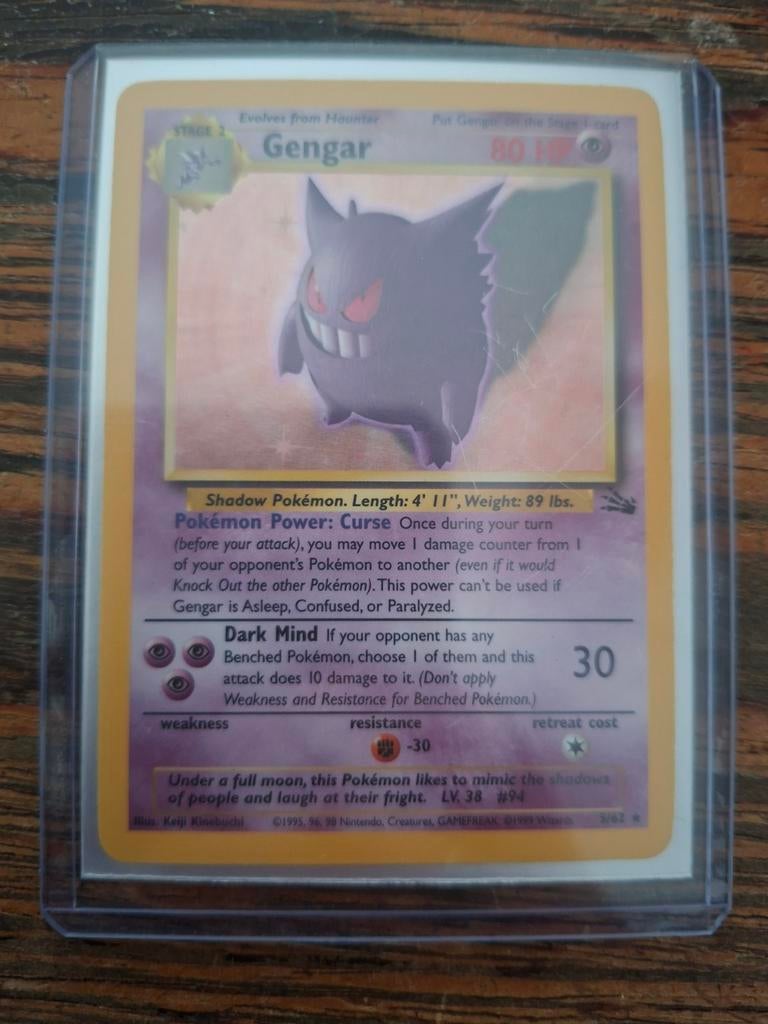 Gengar Pokemon Kaart - Pokemon fossil 5/62, Ophalen of Verzenden, Gebruikt, Losse kaart