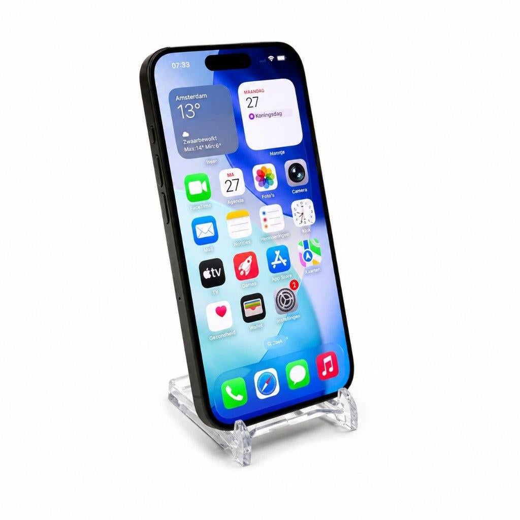 iPhone 15 Pro 128GB Zwart Batterij 100% | Nette staat, ., Ophalen of Verzenden, Zo goed als nieuw, .
