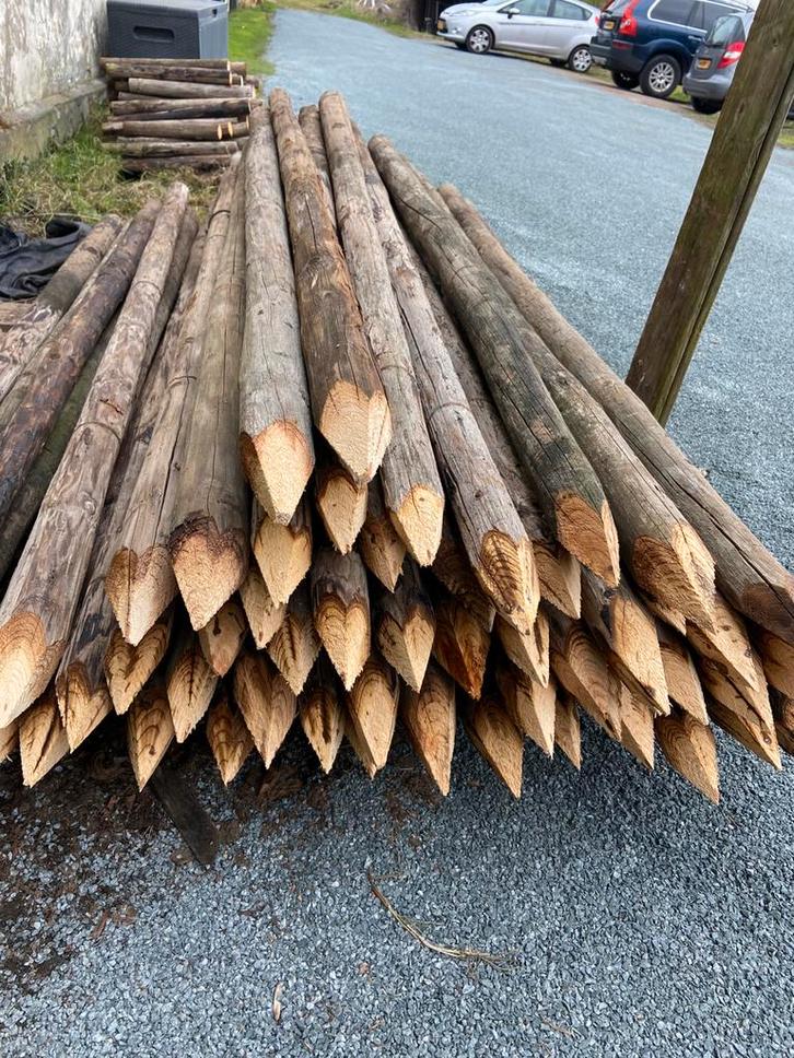 Weidepalen / boompalen 7cm, 200 cm lang, Tuin en Terras, Palen, Balken en Planken, Zo goed als nieuw, Palen, Minder dan 180 cm