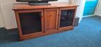 Kersenhouten televisiemeubel met glazen deuren, Huis en Inrichting, Kasten | Televisiemeubels, Ophalen of Verzenden, Gebruikt