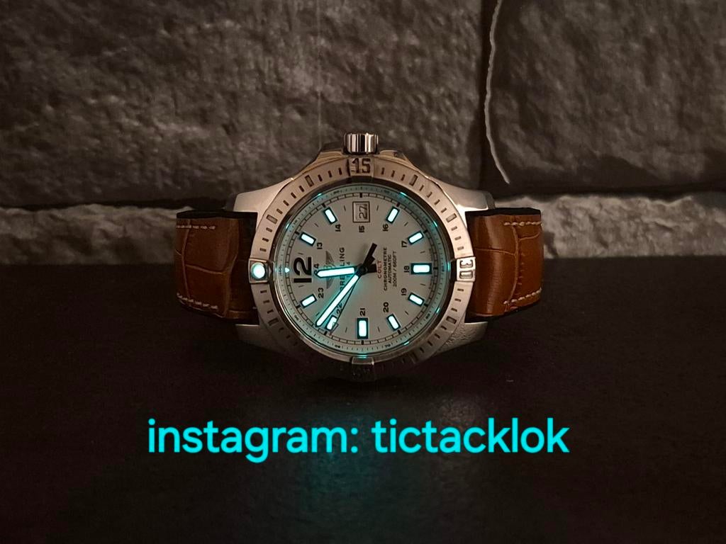 Breitling Colt 41 automatic, watch only, extra band, Staal, Gebruikt, Staal, Breitling