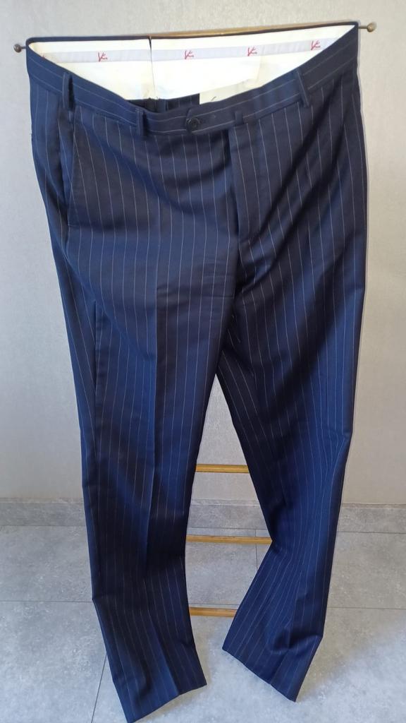 Isaia pantalon maat 48 9R 100% wol Made in Italy  blauw, Lang, Gedragen, Verzenden, Blauw