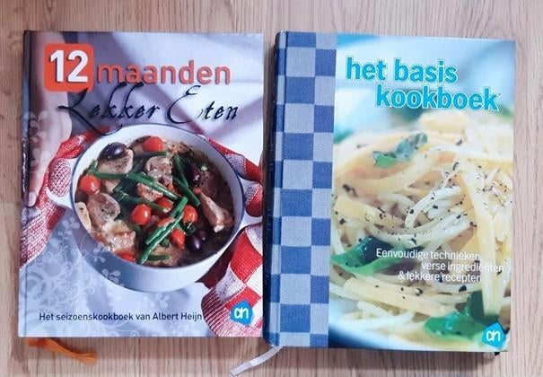 2 Kookboeken: 12 maanden lekker eten & Het basis kookboek, Boeken, Kookboeken, Ophalen of Verzenden, Zo goed als nieuw, Overige gebieden