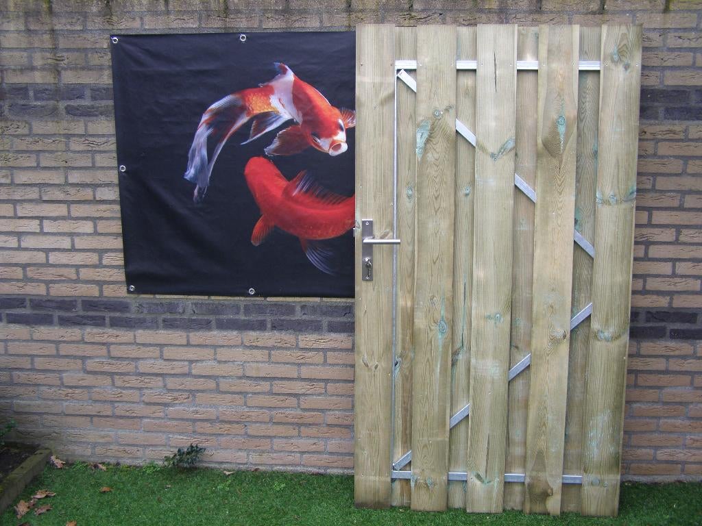 Schuttingdeur met een stalen frame 100x180cm, Tuin en Terras, Ophalen, 100 tot 150 cm, Nieuw, Draaipoort