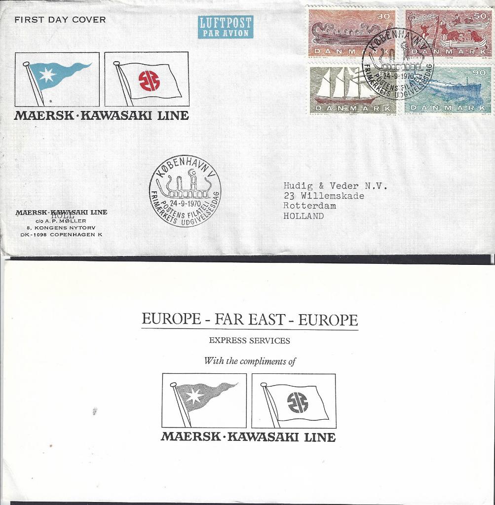 Oude brief uit Denemarken met 1e dag STEMPEL ; MEER BRIEVEN, Ophalen of Verzenden, Envelop
