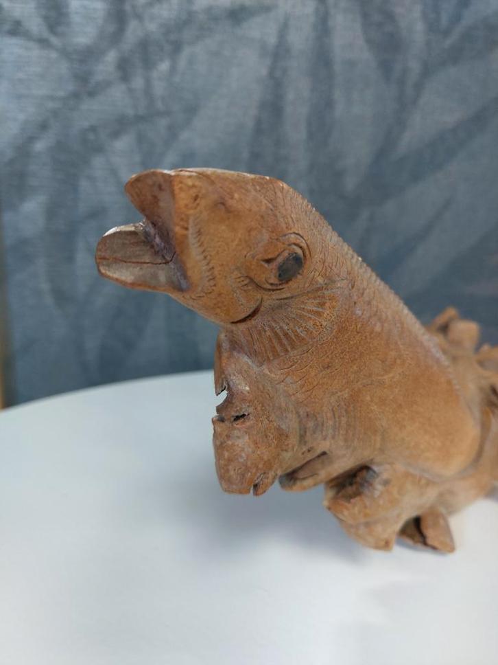 Houten vis sculptuur, Antiek en Kunst, Kunst | Beelden en Houtsnijwerken, Ophalen of Verzenden