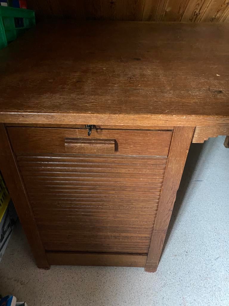Groot eiken bureau, Antiek en Kunst, Ophalen of Verzenden