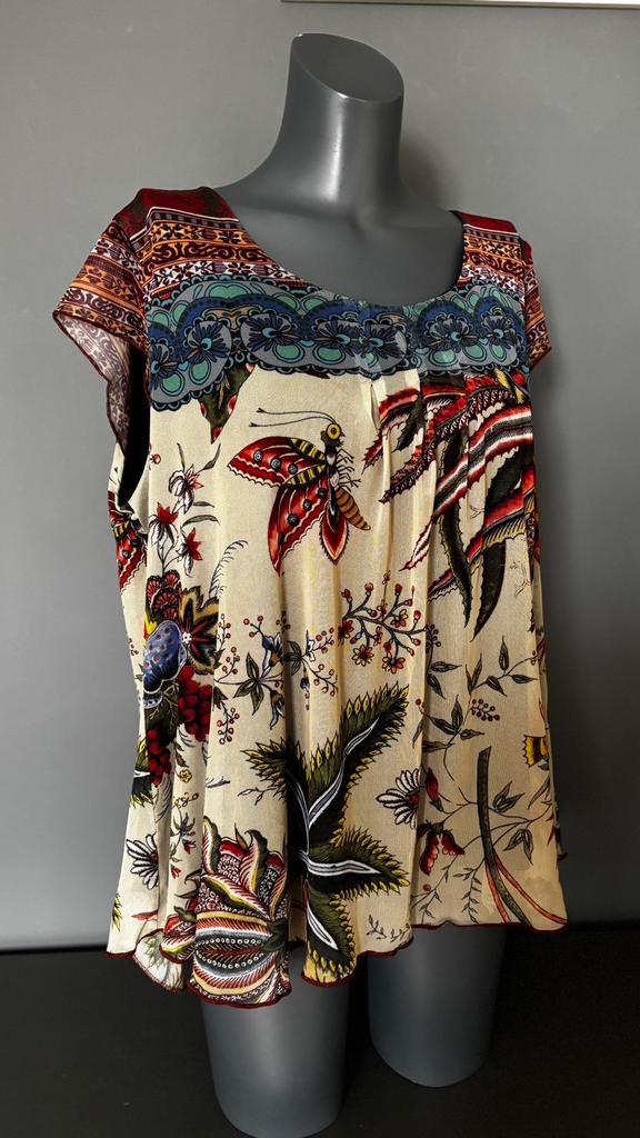 Desigual top, trui, blouse mt. XL, Kleding | Dames, Tops, Zo goed als nieuw, Maat 46/48 (XL) of groter, Beige, Korte mouw, Ophalen of Verzenden