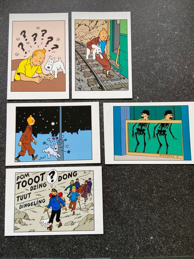 5 onbeschreven kaarten van Kuifje TinTin ansichtkaart nieuw, Ophalen of Verzenden