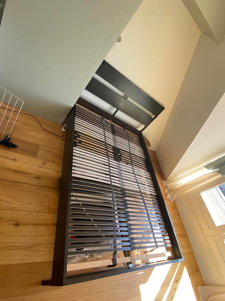 Ikea bed 140x200, Ophalen, Gebruikt, 100 tot 150 cm, Zwart